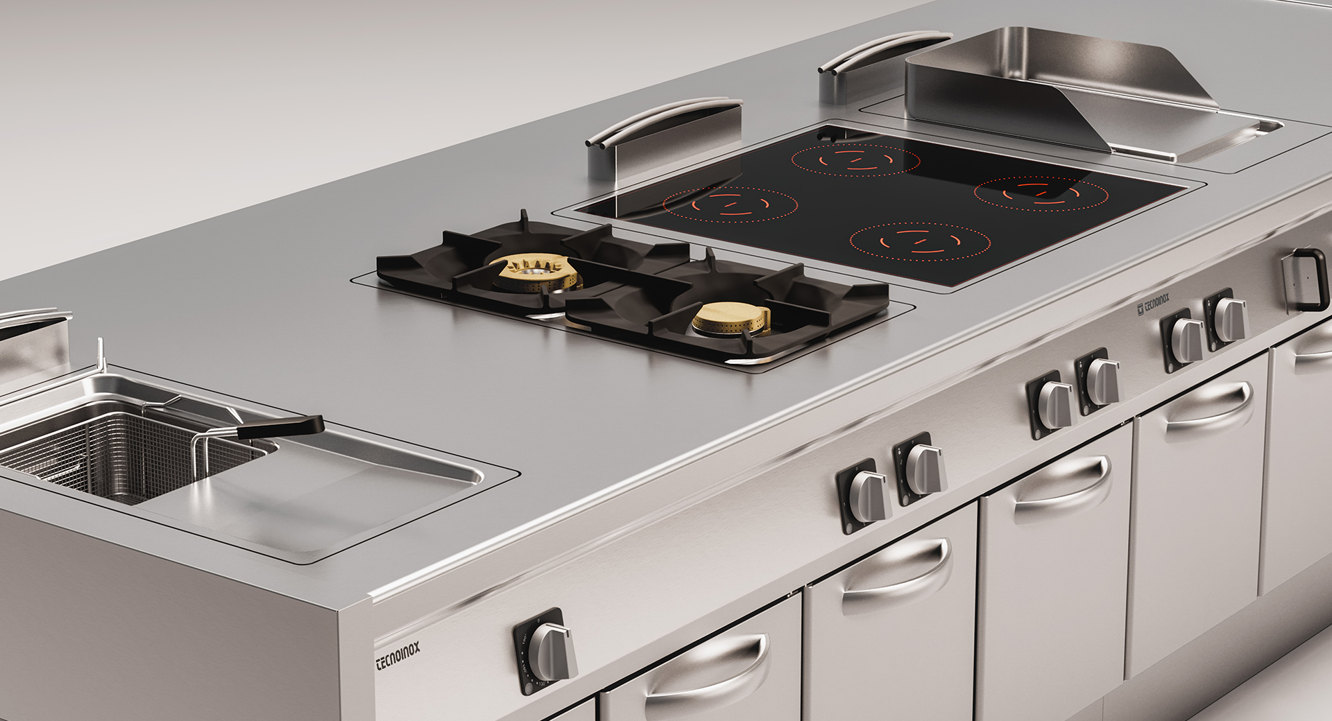 Dettaglio bruciatori piano unico Domino